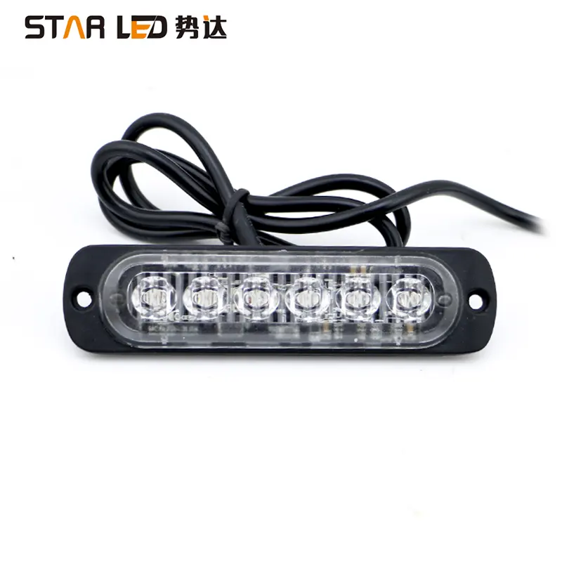 6 led Impermeabile LED 12 volt Lampeggiatore LED di Allarme Auto moto Strobo Lampeggiante Luce
