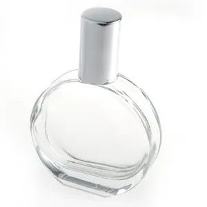 <span class=keywords><strong>Botellas</strong></span> de Perfume Redondas y Planas Esmeriladas de 50 ml con Logotipo Personalizado, <span class=keywords><strong>Botellas</strong></span> de Vidrio con Atomizador y Tapa de Corona - Product Image 1