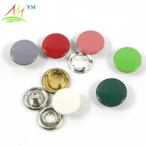 Ustom-anillo metálico colorido, botón a presión