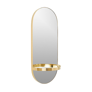 RIANHOU compressa ovale specchio con mensola del tovagliolo oro a parete in metallo cornice dello specchio decorativo per soggiorno o in bagno - Product Image 2