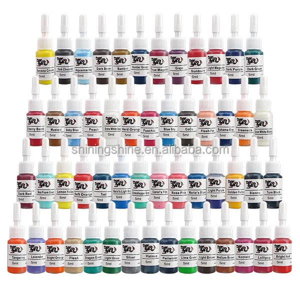 54 Màu Sắc Sắc Tố Hình Xăm Mực 5Ml Da Kẹo Hình Xăm Ink Set Tattoo Nguồn Cung Cấp Miễn Phí