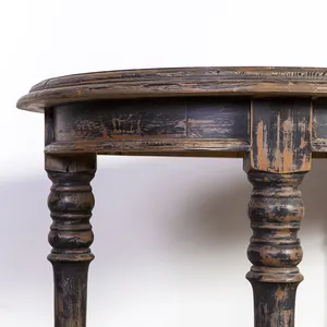 european style reclaimed rustic wooden dining table