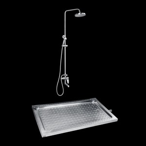 Bandeja de chuveiro retangular de aço inoxidável durável para hotel, tamanho personalizado - Product Image 1