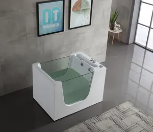 Newデザイン53インチベビーバスタブとスタンド、両面ガラス浴槽、温泉ベビーバスタブ