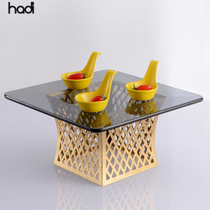 China hadi catering restaurante decoraciones dorado soportes de exhibición de alimentos elevador de lujo hadi buffet <span class=keywords><strong>riser</strong></span> inoxidable - Product Image 4