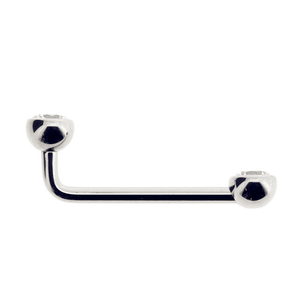 Barbell en forme de L en titane 1/14G avec lunette, 2 boules de cristal à facettes, <span class=keywords><strong>bijoux</strong></span> de <span class=keywords><strong>Piercing</strong></span> adapté pour femme - Product Image 1
