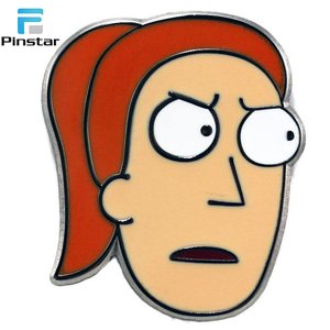 Estate Testa di <span class=keywords><strong>Rick</strong></span> e <span class=keywords><strong>Morty</strong></span> Ispirato Smalto Duro Pin 1.5 "Doppia Gomma Frizione - Product Image 1