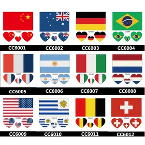 Premium — drapeau autocollant de tatouage temporaire 2018, drapeau de corps, coupe pays de l'europe, tatouage temporaire du brésilien, russe, espagne, tatouage du visage