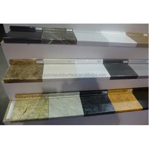 Factory Cheap Price Modified Acrylic Solid Surface Sheets Artificial Big Slab Veined Patterns Countertop Hotel Solid Surface