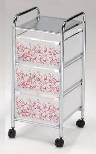 Chariot de rangement pour salle de bain à 3 niveaux avec étagères en verre à quatre roues - Product Image 6