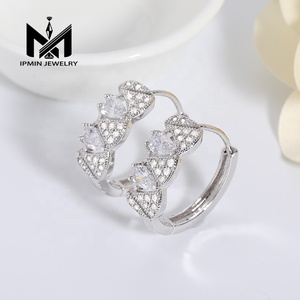 2019 nuovo Design classico oro 18K platino orecchini <span class=keywords><strong>gioielli</strong></span> da sposa con pietre di zircone alla moda eleganti realizzati in lega - Product Image 5