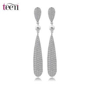 Boucles d'oreilles Teemi gros AAA Sparkling Vraiment luxe zircon cubique Micro Pavée Mode de soirée de mariage nuptiale lourd lo - Product Image 1