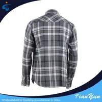 中国製デザイナー綿100% フランネルチェック長袖男性服シャツ