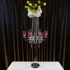 Hermoso <span class=keywords><strong>de</strong></span> pie decoración <span class=keywords><strong>de</strong></span> <span class=keywords><strong>la</strong></span> boda alto <span class=keywords><strong>candelabro</strong></span> <span class=keywords><strong>de</strong></span> cristal - Product Image 6