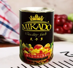 Cocktail de fruits tropicaux en conserve de marque Mikado en sirop léger ou en jus naturel