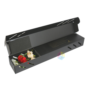 black corrugated delivery paper flower box