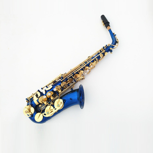 <span class=keywords><strong>Saxophone</strong></span> <span class=keywords><strong>Alto</strong></span> de couleur peinture bleue de haute qualité avec touches dorées - Product Image 2