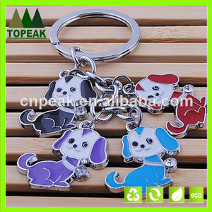 colorido encantos perro precioso llavero <span class=keywords><strong>de</strong></span> metal llavero logotipo personalizado - Product Image 1