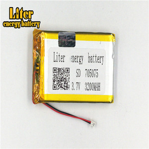 Plug 1.25-2 P Lithium battery 3.7 V 705075 3200 mah high density flat lipo lithium battery polymer li ion battery - Product Image 2