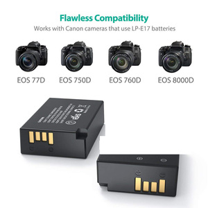 Beston ถ่าน 2 แพ็ค LP-E17 แบตเตอรี่ลิเธียมแบบชาร์จไฟ, Dual USB แบบพกพาแบตเตอรี่ Charger สำหรับกล้องดิจิตอล - Product Image 3