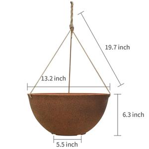 Jardinière suspendue en résine indéchirable, jardin d'extérieur, jardinière de fleurs, Pack de 2, 13 pouces, Patio extérieur et intérieur - Product Image 2