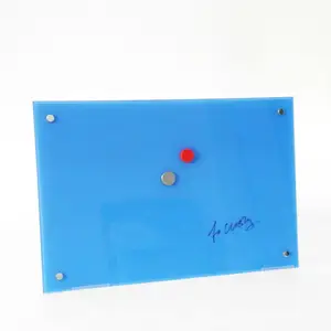 Panneau mémo magnétique en verre trempé, 40x60cm, couleur bleue, 1 pièce