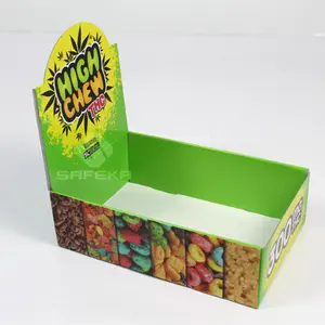 Caja de cartón plegable de 3 niveles, caja de cartón para almacenar dulces, impresión personalizada, soporte de exhibición pop, dispensador para azúcares
