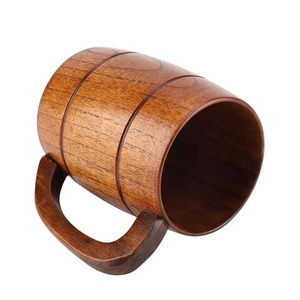 Vendita calda di legno fatti a mano rustico boccale di birra naturale tazza di caffè con il marrone - Product Image 3