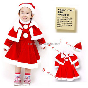 2016 wholesale clothing boutique children's clothing red santa claus Christmas outfits for girls - Product Image 1