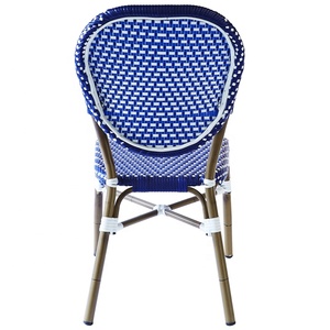 Chaises de bistrot en rotin de jardin en aluminium de restaurant de patio de bleu français bon marché - Product Image 4