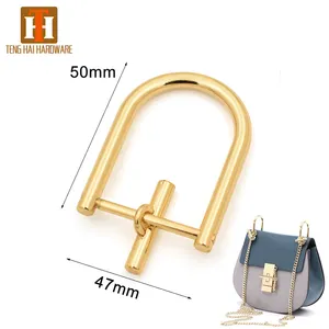 Bag handle hardware metal removable D ring for handbag