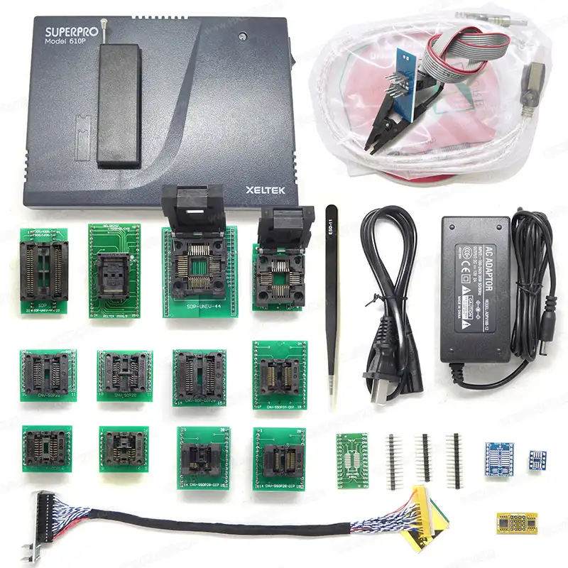 SuperPro 610P+16 adapters+sop8 XELTEK Universal Programmer IC Recovery device