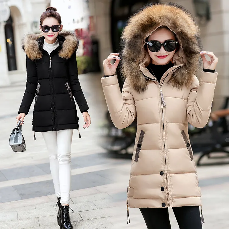 Kış ceket kadın kapşonlu pamuk yastıklı Parkas kız öğrenci Wadded sıcak dış giyim kışlık ceketler Coldker