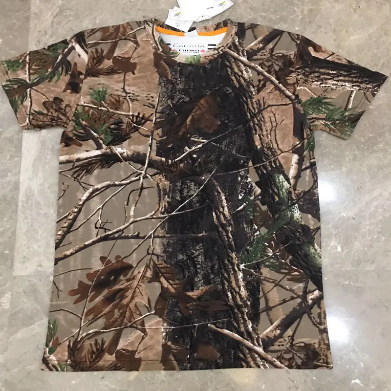 Ücretsiz örnek orman toptan camo t shirt gerçek ağacı camo avcılık t shirt