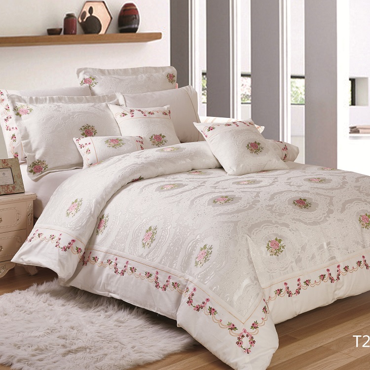 KOSMOS de púrpura tejido jacquard ropa de cama Set, hecho en China, de lujo cama edredón conjunto