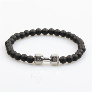 2017 Personnalisé de haute qualité haltère bracelet agate bracelet en pierre hommes - Product Image 2