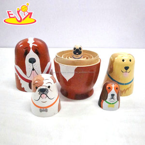 2018 al por mayor animales diseño jerarquización muñecas de madera matryoshka ruso para niños W06D096 - Product Image 5