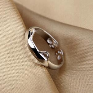 Anillo <span class=keywords><strong>de</strong></span> Oreja <span class=keywords><strong>de</strong></span> Gato, Joyería Linda, Anillo <span class=keywords><strong>de</strong></span> Gato Ajustable, Regalo <span class=keywords><strong>de</strong></span> Navidad, Joyería Plateada, Animal <span class=keywords><strong>para</strong></span> Mujeres, Niñas y Niños, CLÁSICO - Product Image 4