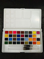 Boîte en plastique, ensemble de peintures en acrylique pour les enfants à l'école, dessin solide, 12, 16, 18, 24, 36 couleurs