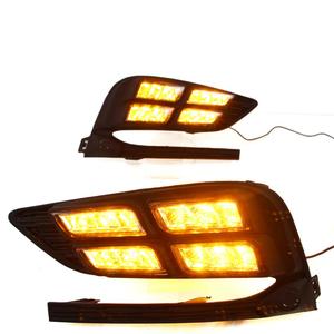 Cho Chevrolet Cruze 2014 2016 tự động đèn New DRL <span class=keywords><strong>LED</strong></span> Lái Xe Sương Mù Ánh sáng với ánh sáng màu vàng xe bumpers <span class=keywords><strong>4</strong></span> đèn - Product Image 2