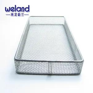 Stainless Steel 304 Wire Mesh Tray Welded Mesh Basket for Cleaning Machine or disinfection basket