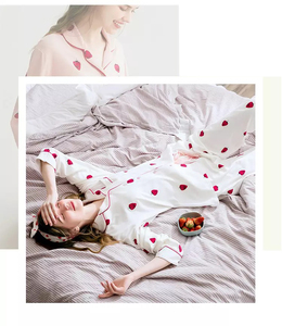 Venta al por mayor camisón de pijamas de satén largo Sleeves100 % de algodón de las mujeres ropa de dormir - Product Image 6