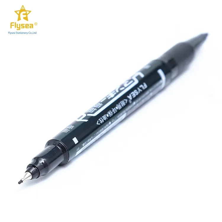 Çin üretimi birçok renk alüminyum ince çizgi çift uçlu keçeli kalem çift İpucu İşaretleyiciler