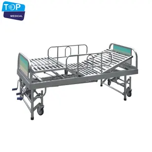 高品质不锈钢三手动曲柄护理床特殊可折叠医院床印度