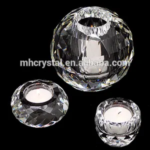 FACETED Crystal Ball Vase Candle holder MH-1857