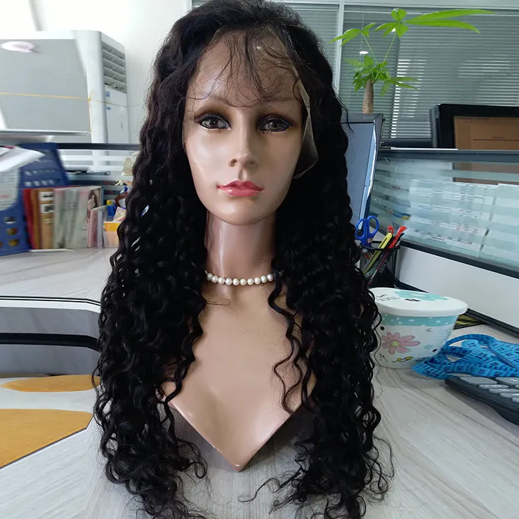 Full lace wig Brazilian natural unprocessed curly virgin hair lace wig