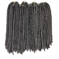 Produits capillaires : Tresses synthétiques douces au crochet de 18 pouces, fausses locks au crochet