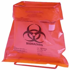 빨간 감염성 의학 폐기물 부대, biohazard 처분할 수 있는 플라스틱 폐기물 부대