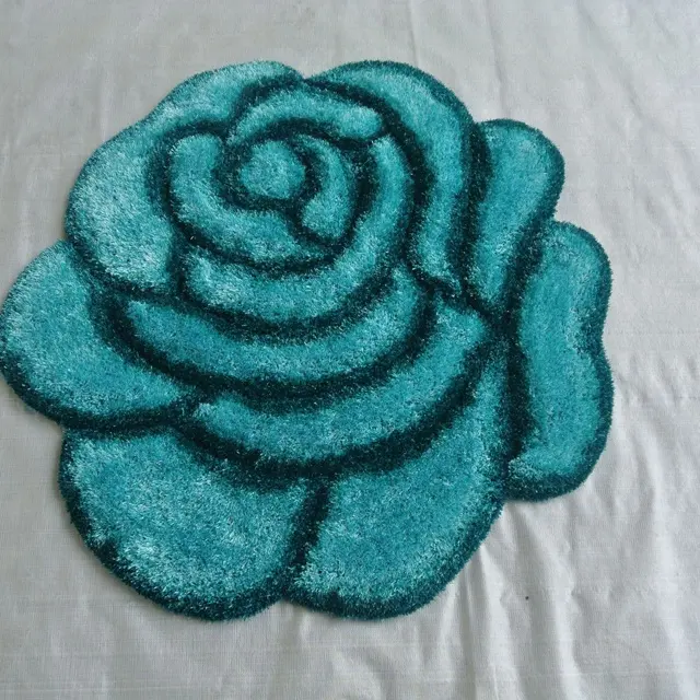 3D Modern Design Flower Rose Shaped Colorful Custom Floor Carpet Rug