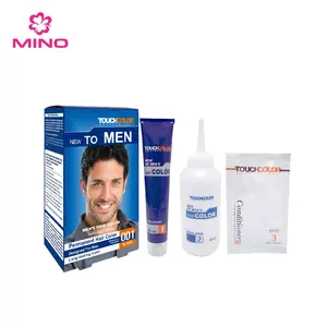 Private label mens hair color black nice hair dye cream with hair dye equipment